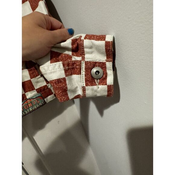 Disney Lady & The Tramp Tony's Restaurant‎ Denim Checkered Jacket Womens S - Picture 10 of 16